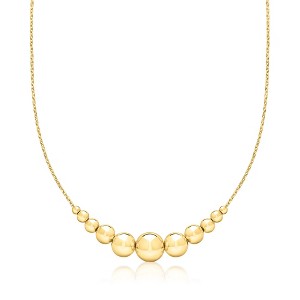 Ross-Simons Italian 18kt Gold Over Sterling Graduated Bead Cable-Chain Necklace Size 18 - 1 of 3