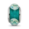 Black Bow Jewelry Bluish Green Floral Glass Sterling Silver Bead Charm - 3 of 4