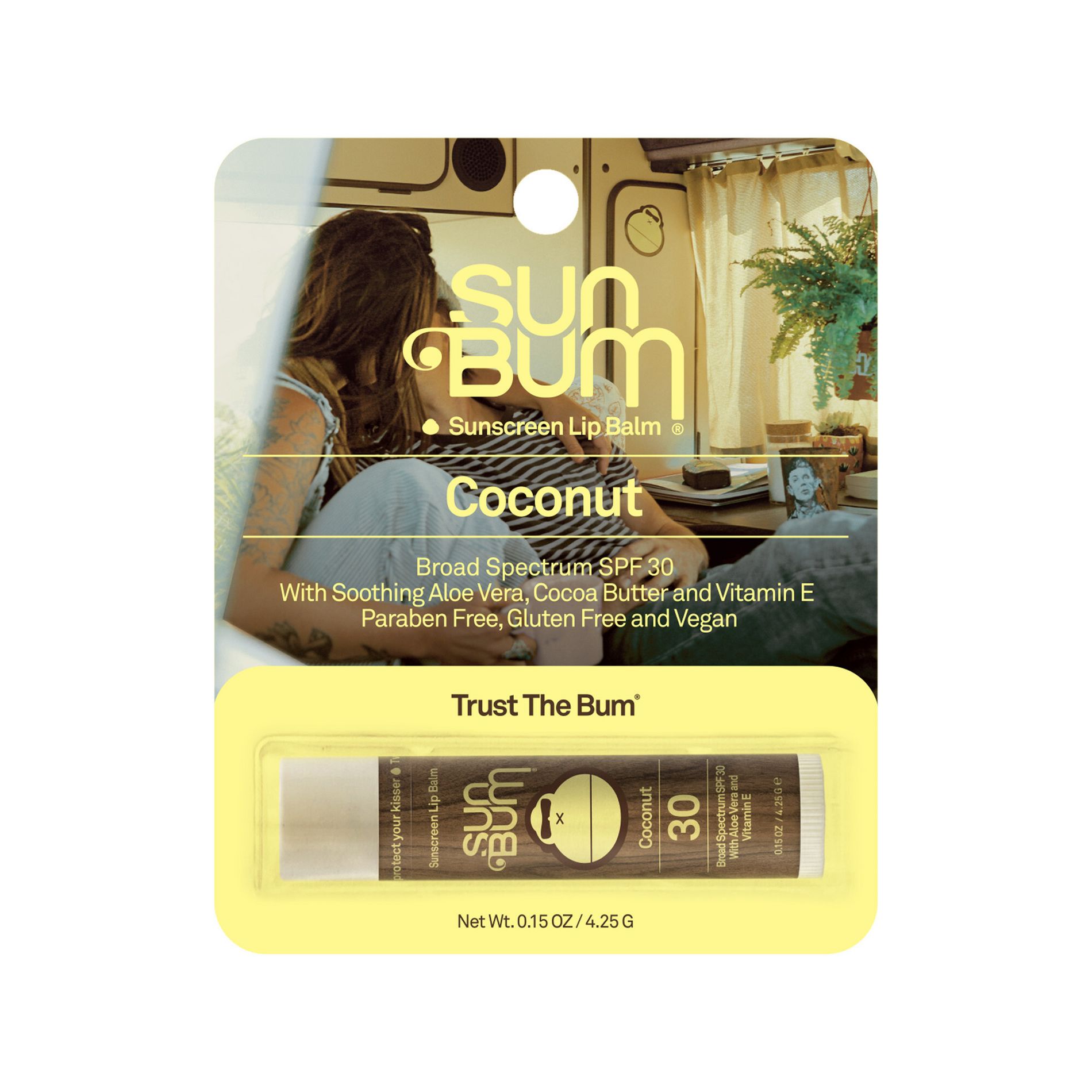 Sun Bum Lip Balm - SPF 30 - 0.15oz: Moisturizing Coconut Flavor, Paraben-Free, Vegan, Travel Size, Lip Protection