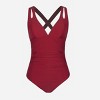 Women's Ruched Cross Back One Piece Swimsuit -Cupshe - 2 of 4