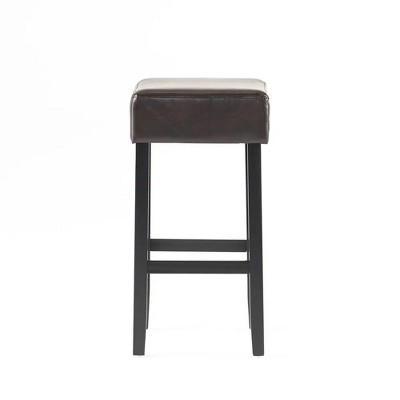 Okak 26.75 Inch Counter Stools Set of 2, Backless Fabric Barstools with Sturdy Metal Base, Minimalist Counter Height Seating