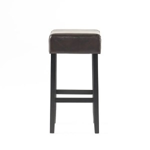 Okak 26.75 Inch Counter Stools Set of 2, Backless Fabric Barstools with Sturdy Metal Base, Minimalist Counter Height Seating - 1 of 4