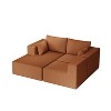 CAVINAS 108.3" Sectional Sofa for Living Room,L-Shaped Foam Couch with 3 Seats,Convertible Modular Couch,Upholstered Corduroy Couch,2 Pillows - 2 of 4
