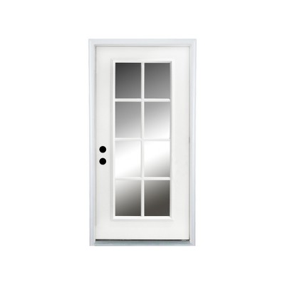 Lirago 36 x 80 Right hand Inswing White Fiberglass Front doors with Brickmould 6-9/16" Vinyl Frame Low-E Glass