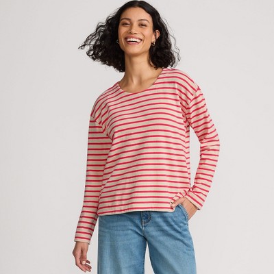 Lands' End Women's Long Sleeve Mariner Jersey Crewneck Tee