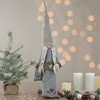Northlight Standing Girl Gnome with Plaid Toy Sack Christmas Figure - 27" - Gray and Beige - 2 of 4