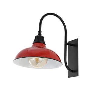 12.25" 1-Light Stanley Farmhouse Industrial LED Gooseneck Arm Outdoor Sconce - JONATHAN Y - 1 of 4