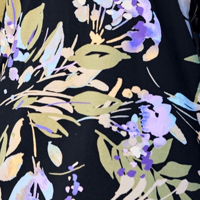 black watercolor floral