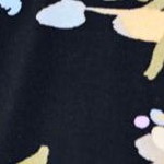 black watercolor floral
