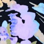 black watercolor floral