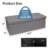Itopfox Folding Storage Ottoman Bench with Removable Divider, Footrest for Living Room, Bedroom, Entryway, Dark Grey - 3 of 4