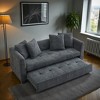 Cloud Velvet 3-Seater Sofa with Pull-Out Sleeper Bed, High-Density Foam Cushions, and Metal Legs for Living Room or Bedroom - 3 of 4