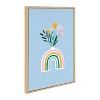 Kate and Laurel Sylvie Happy Flowers Framed Canvas by Duchess Plum, 23x33, Natural - 2 of 4
