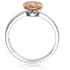 Guili Gold-Plated Sterling Silver Ring with Circular Clear CZ, a striking masterpiece of brilliance and charm, in Gold or Rose Gold, sizes 6-8. - 4 of 4