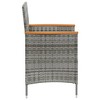 vidaXL 3 Piece Patio Dining Set with Cushions Poly Rattan Gray - 4 of 4
