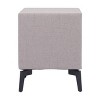 Side Table Gray 19.7"H – MDF & Plywood Frame With Two-Drawer Fabric Top On Powder-Coated Steel By Zuo Modern - 3 of 4