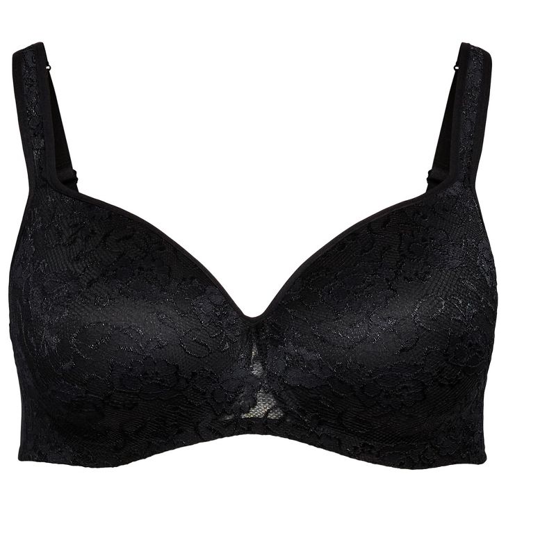 Women's Plus Size Lace Balconette Bra - black | AVENUE, 3 of 3