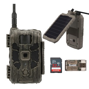 Stealth Cam 40MP Deceptor Max Cellular Trail Camera with Solar Power Panel Battery Pack 32GB Memory Cards and Card Reader - 1 of 4