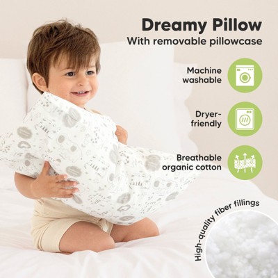 Soft Organic Cotton Toddler Pillow with Animal Print