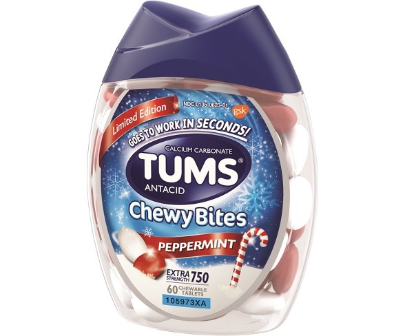 Tums Chewy Bites Peppermint Ant for Heartburn - 60ct