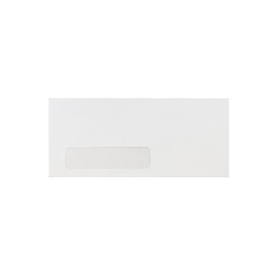 JAM Paper Gummed Window #10 Business Envelopes 4 1/8" x 9 1/2" Smooth White 1633173C
