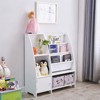 FONTOI Kids Bookshelf with Toy Storage&Drawers, Baby Toy Organizer Toddler Nursery Book Shelves, White, 11.8"*27.6"*24.4" - 3 of 4