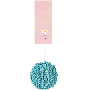 REGALWOVEN Soft Absorbent Decorative Hand Towel Set 6" x 6"/13" x 30" 2 Pcs - 1 of 4