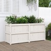 vidaXL Garden Planter Outdoor Patio Plant Pot Flower Box White Pine Wood 59.1x19.7x27.6 - 2 of 4