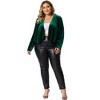 Agnes Orinda Women's Plus Size Velvet Long Sleeve Open Front Lightweight Casual Cardigans - 3 of 4