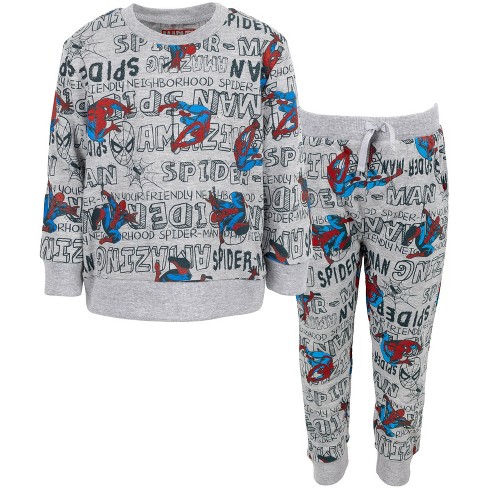 Spider-Man Super-Hero Avenger Boy's Fleece Pajama Set - Little