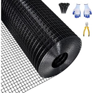 COZONY Hardware Cloth 16 Gauge Welded Wire Mesh Roll with Cutting Plier & Gloves, Vinyl Coated Chicken Wire Fence for Garden, Coop & Pet Enclosures - 1 of 4