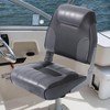 2 Pack Boat Seats Low Back,Stainless Steel Screws Included,With Thickened Sponge Padding and Hinge for Sightseeing Boat,Speedboat, Canoe - 3 of 4