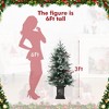 3 Ft Prelit Artificial Christmas Tree, Potted Fake Snow Flocked Christmas Tree  Small Tabletop Xmas Tree for Indoor Outdoor Decoration - 4 of 4