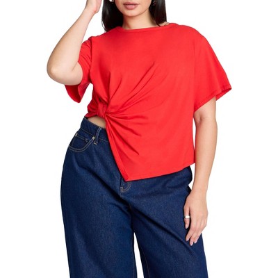ELOQUII Women's Plus Size Twist-Tie Tee