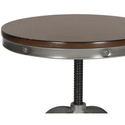 Burnt Oak and Antique Iron Adjustable Swivel Stool