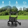 Foldable Wheeled Walker with Backrest and Bag - Adjustable Height, Lightweight, and Sturdy Design for Enhanced Mobility Support - 4 of 4