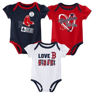 MLB Boston Red Sox Infant Girls' 3pk White Bodysuit