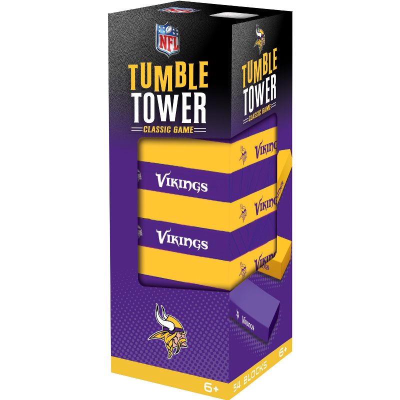 MasterPieces Real Wood Block Tumble Towers - NFL Minnesota Vikings, 2 of 6
