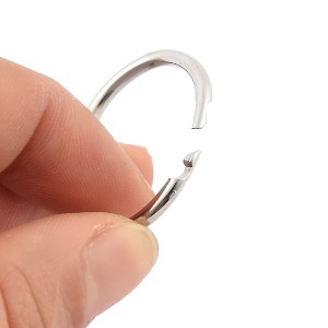 Unique Bargains Office Loose Leaf Hinge Snap Keyring 20mm Inner Dia Metal Binder Clips 0.8x0.8x0.1inches Silver Tone 50 Pcs - 1 of 4