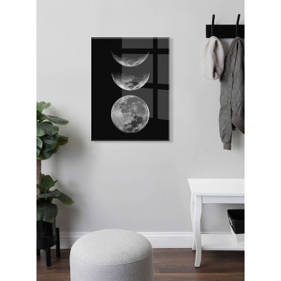 Mod Moon Phases Black and White Acrylic Wall Art