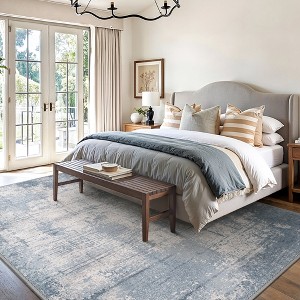 Abynow Medallion Diamond Faded Rustic Indoor Area Rug - 1 of 4