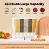 YIYIBYUS Dry Food Dispenser, Wall Mounted 6 Grid Beans Dispenser, Rice Dispenser Kitchen Storage with Measuring Cup - 3 of 4