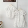 MyKids-Usa Summer Baby Girls French-style Floral Embroidery Pattern Short-sleeved Plain Onesies or Dress â€“ Princess Sister Matching Set - 3 of 4
