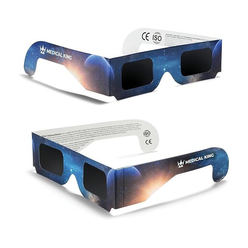 Solar Eclipse Glasses - Solar Filters Glasses with Solar Safe Filter Technology - CE and ISO Certified 2024 - 2-Pack MedicalKingUsa, 1 of 8