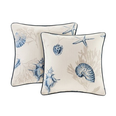 Bayside Oversized Quilted Throw in Ivory and Navy Blue 60"x70"