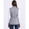 Allegra K Women's Solid Zip Up Sleeveless Utility Anorak Outwear Cargo Vest - 4 of 4