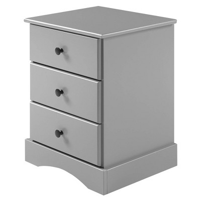 Lauren Transitional 3 Drawer Nightstand Gray - Saracina Home