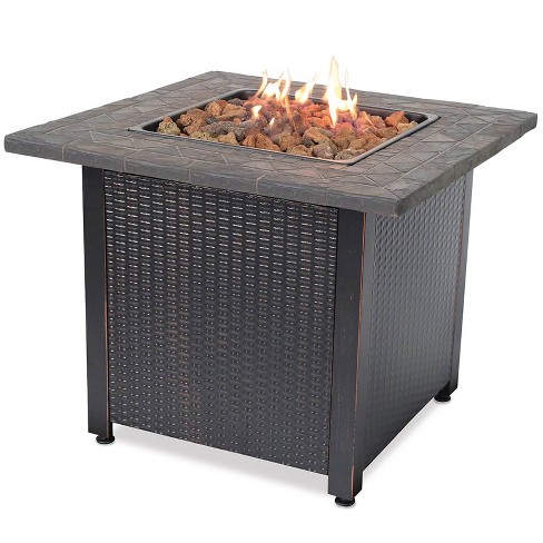 Btu Lp Gas Outdoor Firepit Table, Best Lava Rock For Wood Fire Pit