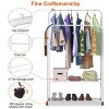 Racxily Garment Hanging Rack Clothing Hanging Rail Pillow Shoe Display Organizer Stand Rolling Wheel Clothes Organizer - 3 of 4