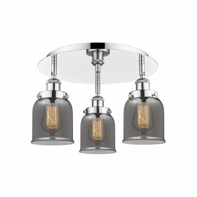 Bell - 3 Light Flush Mount In Art Deco Style-9.25 Inches Tall and 16.75 Inches Wide